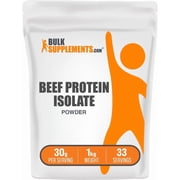 BulkSupplements Beef Protein Isolate Powder - Beef Protein Powder, Dairy Free & Lactose Free - 30g per Serving, 1kg (2.2 lbs)