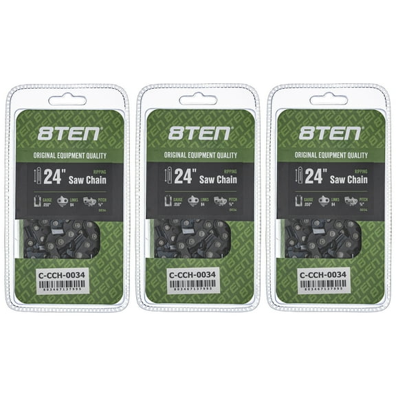 Ripping Chainsaw Chain 24 inch .050 3/8 84DL for Stihl Husqvarna Echo 3 Pack 810-CCC2256H