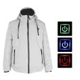 thumbnail image 4 of Ropa acolchada de algodón gris, chaqueta térmica impermeable eléctrica USB, abrigo cálido para invierno (4XL), 4 of 8