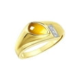 thumbnail image 3 of RYLOS Men's Rings 14K Yellow Gold Ring - Timeless Pear Shape Cabochone Gemstone & Diamonds - Tear Drop Cabochon CITRINE Rings For Men Size 13, 3 of 6