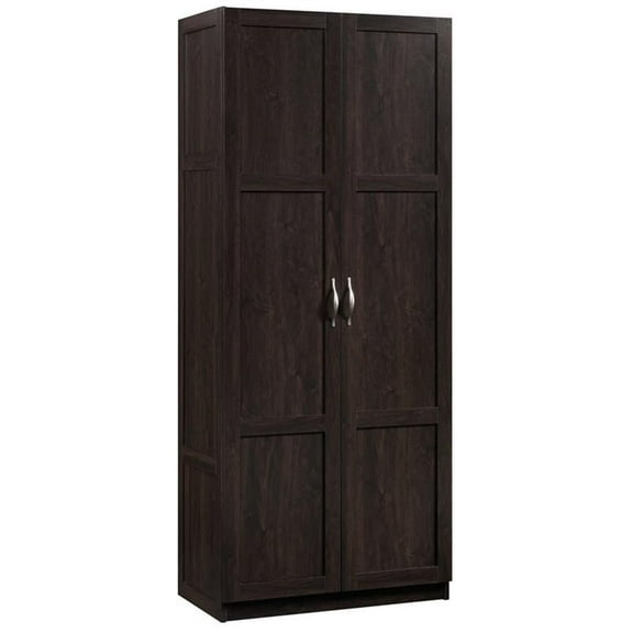 Pemberly Row 29" W Traditional Style Pantry Storage Cabinet in Cinnamon Cherry