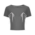 thumbnail image 7 of Elvqul T Shirts for Women Summer Shirts Short Sleeve Under 5 Crew Neck Plus Size Pullover Womens Tops Plain, 7 of 7