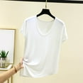 thumbnail image 2 of ZyeKqe Pajamas Tops for Women Short Sleeve Shirts Casual V Neck T Shirts Loose Comfy Loungewear, 2 of 3