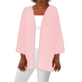 thumbnail image 1 of Timegard 3/4 Sleeve Cardigan for Women Lightweight Open Front Coats Fall Solid Color Loose Thin Tops, 1 of 5