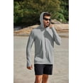 thumbnail image 3 of Pinspark Men's UPF 50+ Long Sleeve Rash Guard - Sun Protection Hoodie UV SPF Fishing Shirt for Athletic Running Swim Hiking Light Gray XL, 3 of 8