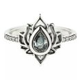 thumbnail image 5 of QQTDFG 925 Silver Plated Women Lotus Flower Rings Pear Zircon Crystal Ring Jewelry-#3-9, 5 of 8