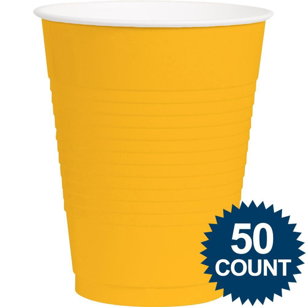 Yellow Sunshine Big Party Pack 16 oz. Plastic Cups