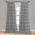 thumbnail image 5 of Ambesonne Leopard Print Curtains, Wild Animal Abstract, Pair of 28"x63", Black White, 5 of 5