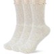 thumbnail image 1 of Zhuge 6 pares de calcetines de algodón para mujer, calcetines con puños con volantes, calcetines casuales con volantes (blanco lechoso), 1 of 5