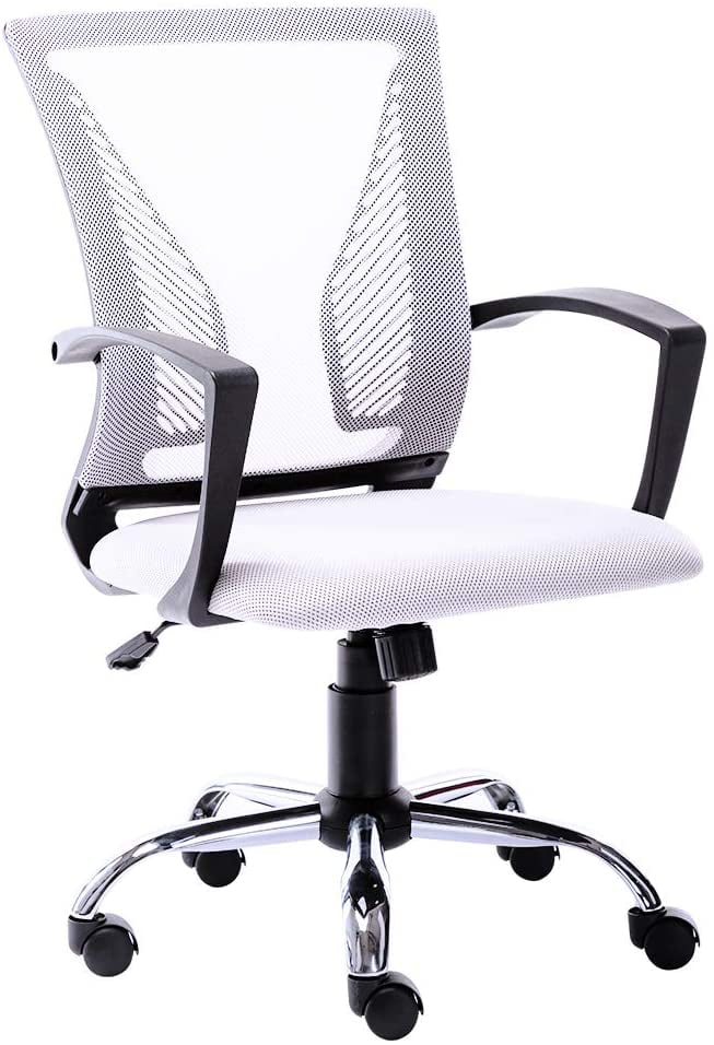 Bonzy Home Mid Back Office Chair Ergonomic Mesh Desk Chair black 