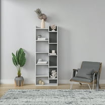 Ada Home Decor 5 Shelf Bookcase Multiple Tier Open Shelf Modern Book Shelves, White/Black
