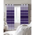 thumbnail image 3 of Purple Ombre Stripe Blackout Curtains 72 Inches Long for Bedroom, Farmhouse Striped Gradient Thermal Insulated Room Darkening Black Out Window Curtain Panels Grommet Drapes for Living Room, 3 of 8