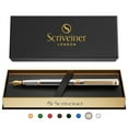 thumbnail image 6 of Scriveiner Silver Chrome Fountain Pen - Stunning Luxury Pen with 24K Gold Finish, Schmidt 18K Gilded Nib (Medium), Best Pen Gift Set for Men & Women, Professional, Executive Office, Nice Pens, 6 of 12