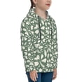 thumbnail image 3 of Balery Flowers With Leaves Pattern Boys Hoodie, Youth Pullover Hooded Sweatshirt, Kangaroo Pocket Hoodie for Kids Girls -X-Large, 3 of 6