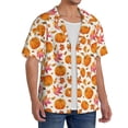 thumbnail image 2 of Naloa Orange Autumn Leaves Men's Loose Fit Cuban Collar Short-Sleeve Shirt, Hawaiian Shirts, Mens Shirts Casual for Everyday Wear Outings-Small, 2 of 5