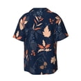 thumbnail image 2 of Gaeub Autumn Leaves With Blue Men's Lapel Short Sleeve Shirt, Relaxed Fit Shirt, Soft and Breathable for Outdoors Party Travel - Medium, 2 of 7