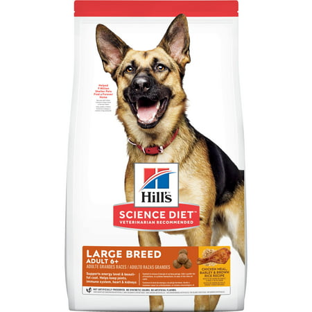 Hill's Science Diet (Spend $20, Get $5) Senior 6+ Large Breed Chicken Meal, Barley & Brown Rice Recipe Dry Dog Food, 33 lb bag-See description for rebate (Best Diet Dog Food For Large Breeds)