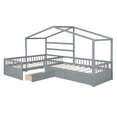 thumbnail image 5 of Euroco Wood Twin Size Platform Bed, 2 Beds in One House Bed with 3 Drawers, Gray, 5 of 11