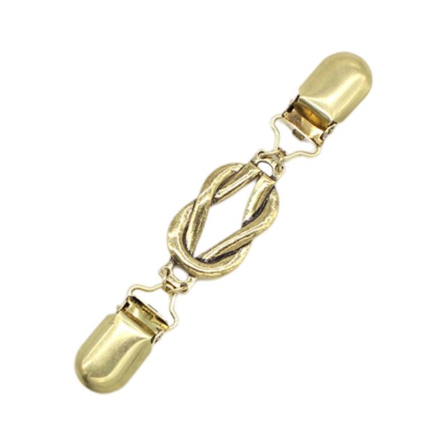 Milaget Pull Châle Clip Rétro Chemise Broche Or