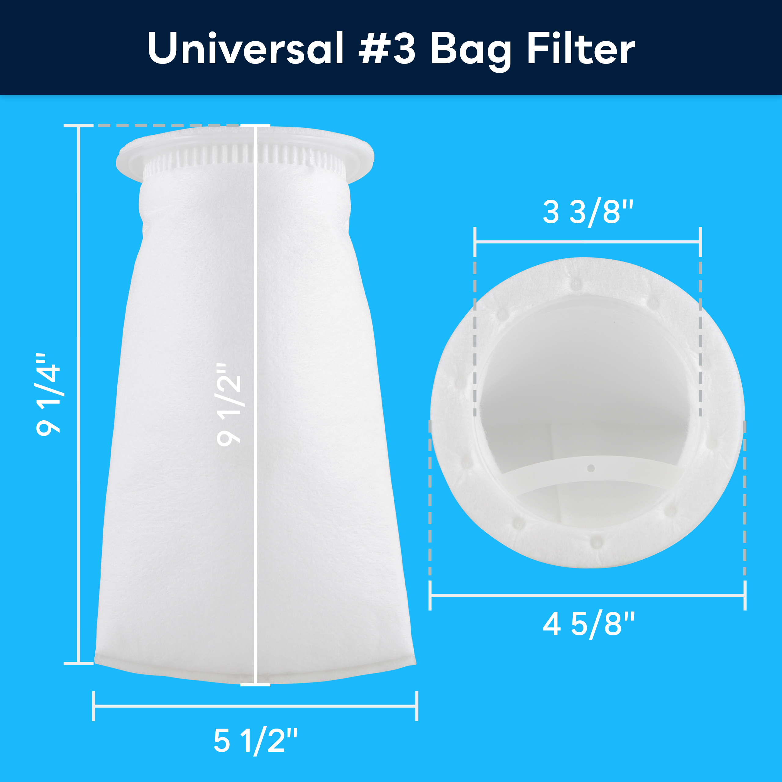 SpiroPure SP-BP-410-25 25 Micron #3 (10”) Glazed Polypropylene Felt Liquid Bag Filter BP-410-25 155389-03 (Case of 40)