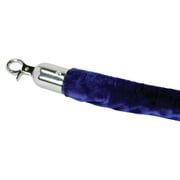 Displays2go Set of 2 Stanchion Ropes, 6.5 ft Blue Velvet, Chrome Hooks, Rope Only (RP2MBUCH02)
