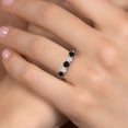 thumbnail image 4 of Gem Stone King 925 Silver and 10K Yellow Gold Black Onyx and White Moissanite Wedding-Bands Ring for Women | 1.12 Cttw | Round 4MM | Gemstone December Birthstone | Size 9, 4 of 7