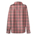 thumbnail image 5 of Plaid Shirts for Women Button Down Collared Casual Tops Long Sleeve Shirts for Women Basic Shirt Collar Regular Top Oversized Graphic Tees Business Dressy Top Work Tops Spring Clothes Pink S-2XL, 5 of 5