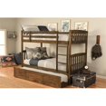 thumbnail image 3 of Pemberly Row Twin Wood Bunk Bed and Trundle Bed in Brown-Mattresses Not Included, 3 of 7