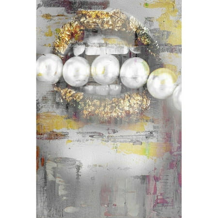 Pearl Nibble Painting Print on Wrapped Canvas