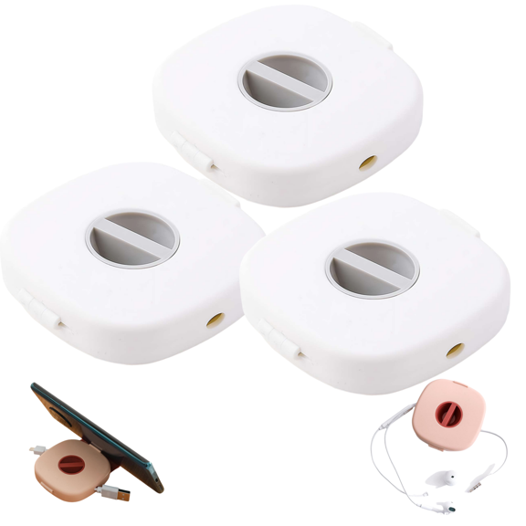 2 in 1 Cable Winder with Phone Stand, Durable Cable Organizer and Charging Stand for Earphones, Cord Cables Winder Organizer for Different Types of Cables