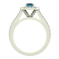 thumbnail image 3 of Cushion Halo Split Shank Setting Blue Diamond Engagement Ring 1.10 CT TW 14K White Gold, 3 of 5
