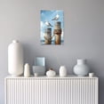 thumbnail image 3 of ZHONGYUTONG Ocean Canvas Wall Art Seagull Pictures Coastal Painting Seascape Birds Print Beach Artwork for Bathroom Decor Framed (12.00" x 18.00"), 3 of 5