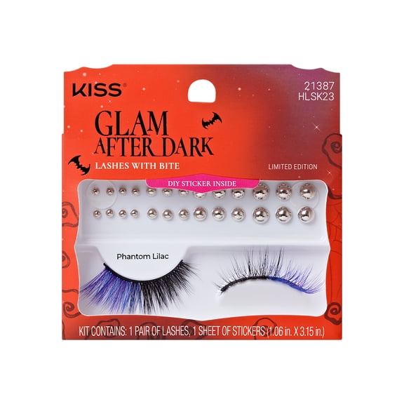 KISS Halloween False Eyelashes, ‘Phantom Lilac’, 16mm, Light Volume, 1 Pair KISS Lashes