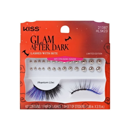 KISS Halloween False Eyelashes, ‘Phantom Lilac’, 11mm-17mm, Light Volume, 1 Pair KISS Lashes