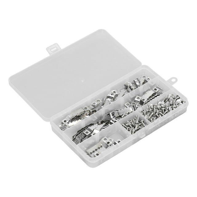 300 Pcs Sawtooth Hanger with Screw Double Sided Serrated Hanging Hook for Paintings