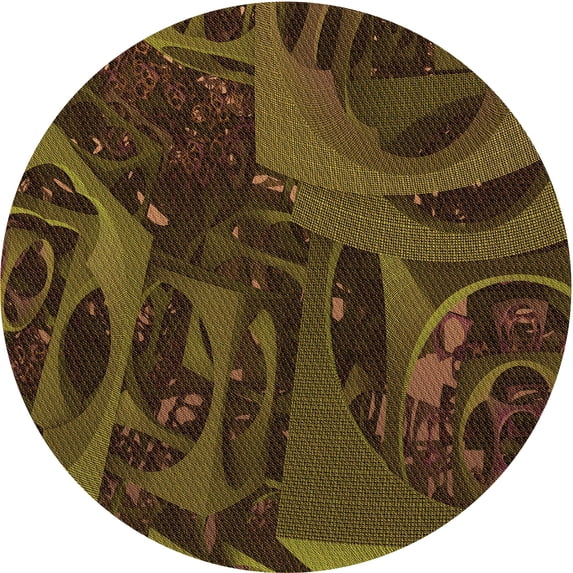 Ahgly Company Indoor Round Patterned Blood Night Red Area Rugs, 7' Round