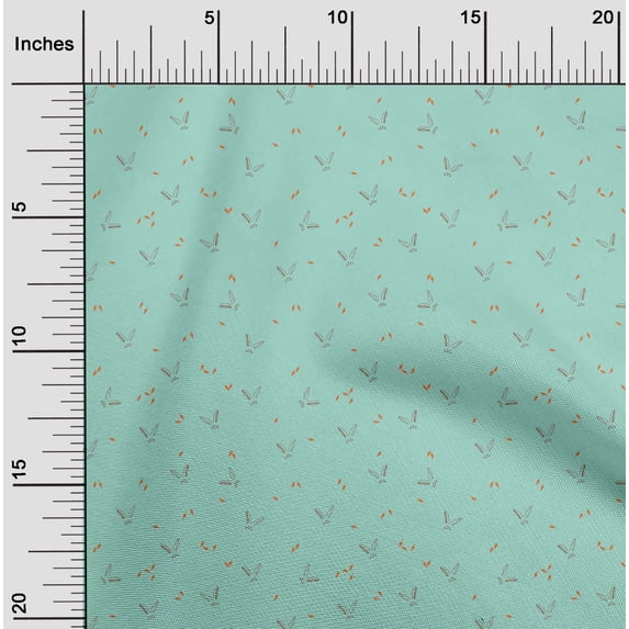 oneOone Polyester Lycra Fabric Carrot & Rabbit Face Animal Printed Fabric 1 Yard 56 Inch Wide