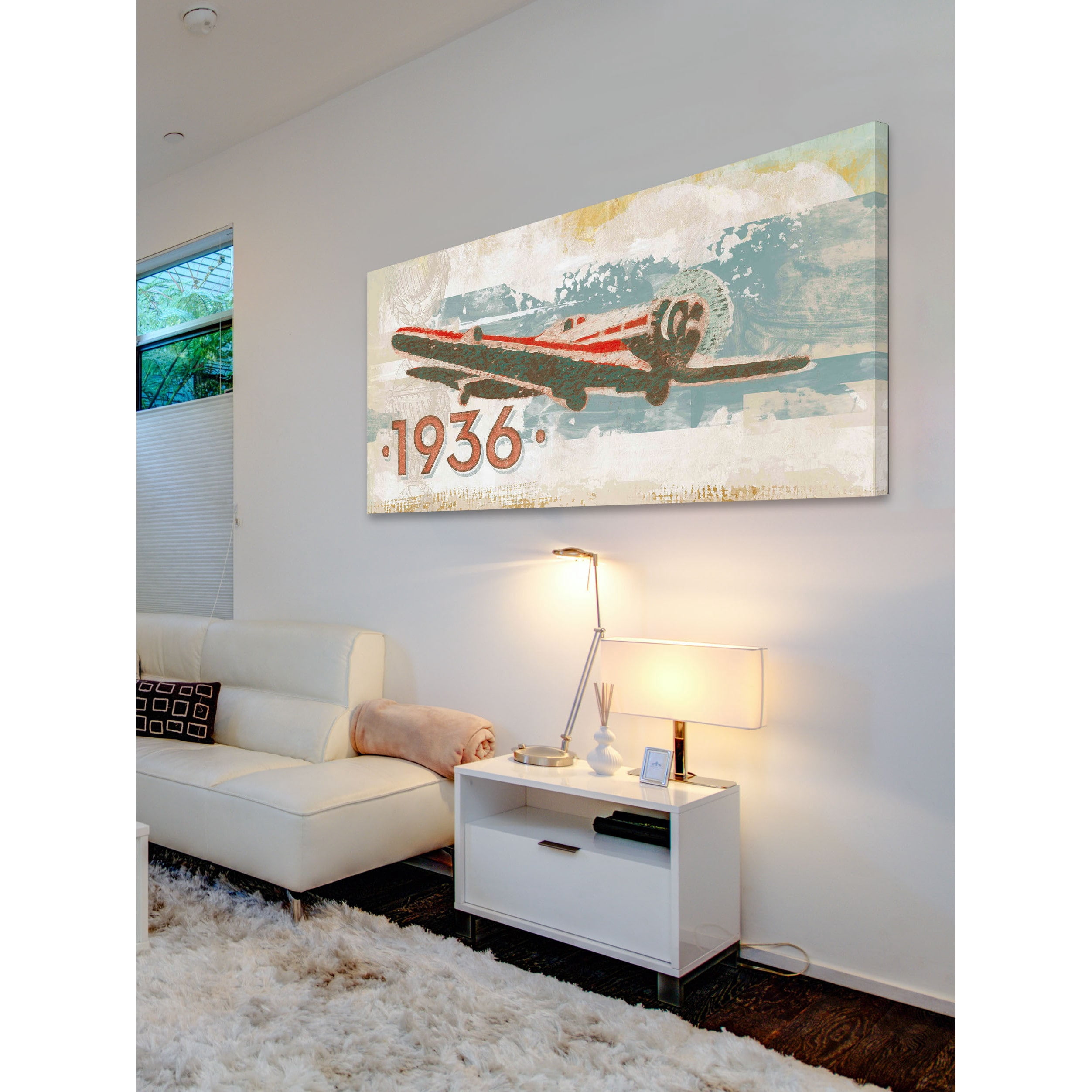 Marmont Hill 'Vintage Plane 1936' by Alan Hopfensperger Painting Print on Wrapped Canvas