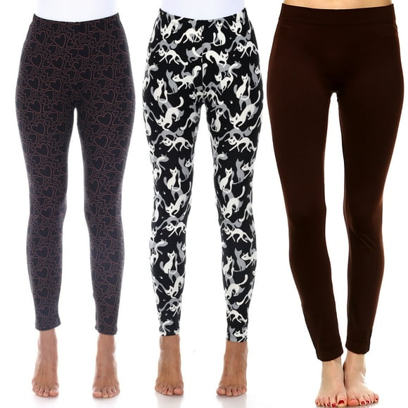 White Mark Leggings Mignons Extensibles Doux pour Femmes Lot de 3