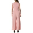 thumbnail image 3 of INSPIRE CHIC Women's Jumpsuits V Neck Mesh Long Sleeve Wide Leg Party Rompers XS Pink, 3 of 6