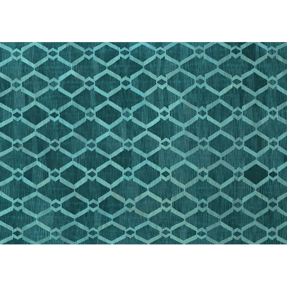 Ahgly Company Indoor Rectangle Abstract Light Blue Contemporary Area Rugs, 2' x 5'