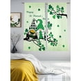 thumbnail image 3 of Sheer Curtains 72 Inches Long, Green Ombre Lucky Tree Gnomes Light Filtering Window Curtains for Living Room/Bedroom, St. Patrick's Day Rod Pocket Voile Sheer Curtain Drapes, 52"W x 72"L, 2 Panels, 3 of 9