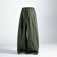 thumbnail image 6 of Iyufng Cotton Linen Wide Leg Pants for Men Casual Summer Loose Trousers with Drawstring and Pockets, 6 of 6