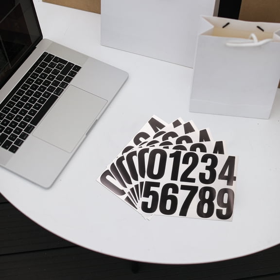 OFFIGAM Large Black Adhesive Number Stickers for Trash Cans Mailboxes and Outdoor Use