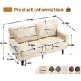 thumbnail image 2 of Small Loveseat Sofa,56" Comfy 2 Seater Couch Upholstered Love Seat for Small Space,Mid Century Modern Couches for Living Room, Bedroom, Office, Apartment, 2 of 8