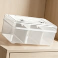 thumbnail image 4 of Portable Clear Plastic Storage Container Box,Storage Bins with Snap Lids,Clear Storage Box with Handle,Durable Storage Containers with Compartments for Organizing Crafts,Tools,1Pc(Clear,7.9x4.7x3.5"), 4 of 6