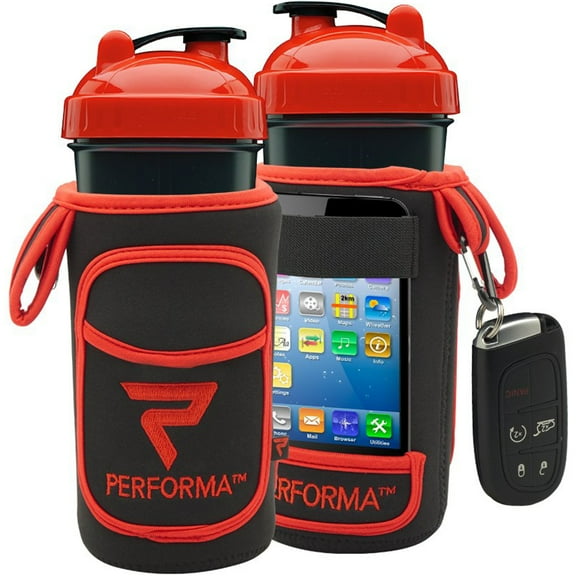 Performa FitGO Insulated Shaker Cup Holder Sleeve - Black/Red
