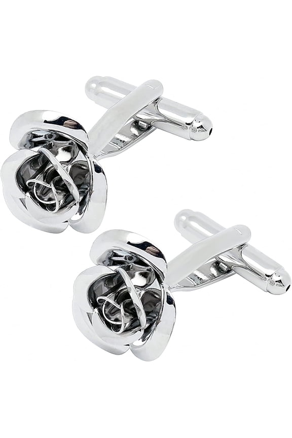 Rose Flower Women Lady Cufflinks With Gift Box French Shirt Unisex Cuff Link Tuxedo CuffLink Buttons for Business Wedding Birthday