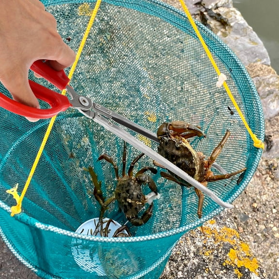 Supvox Multi Function Clip Scissor Tong with Silicone Tips for Outdoor Crab Catching and Cooking Assorted Colors