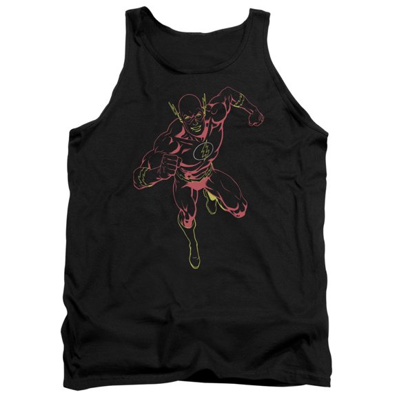 JLA Justice League Neon Flash Adult Tank Top Black